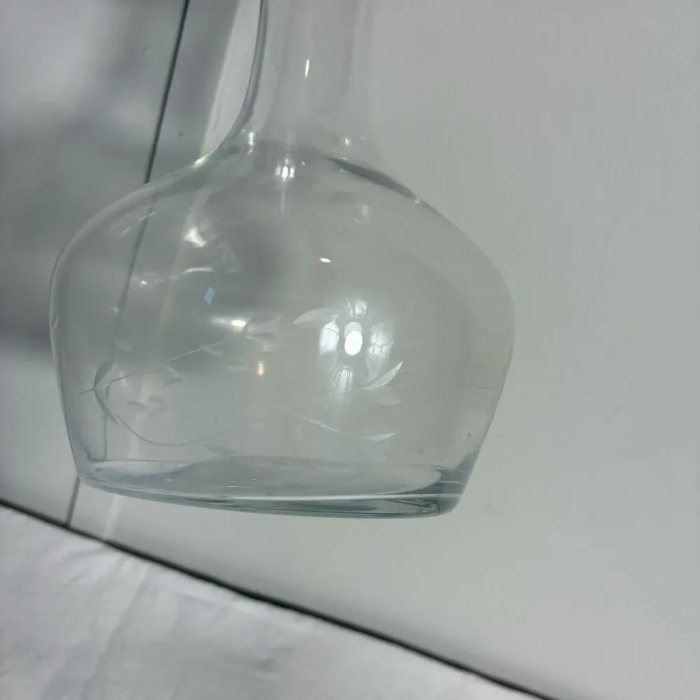 Vtg Princess House Heritage Carafe Decanter Etched Crystal Wine Water Beverage